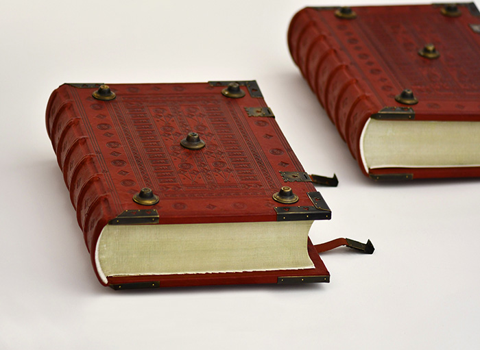 The two-volume replica of the Gutenberg Bible held by the Diocese of Pelplin