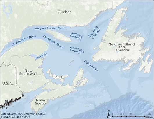 Figure 2 – Waterways in the Gulf of St. Lawrence