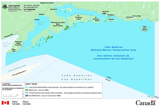 Figure 1 – Aire marine nationale de conservation du Canada du lac Supérieur